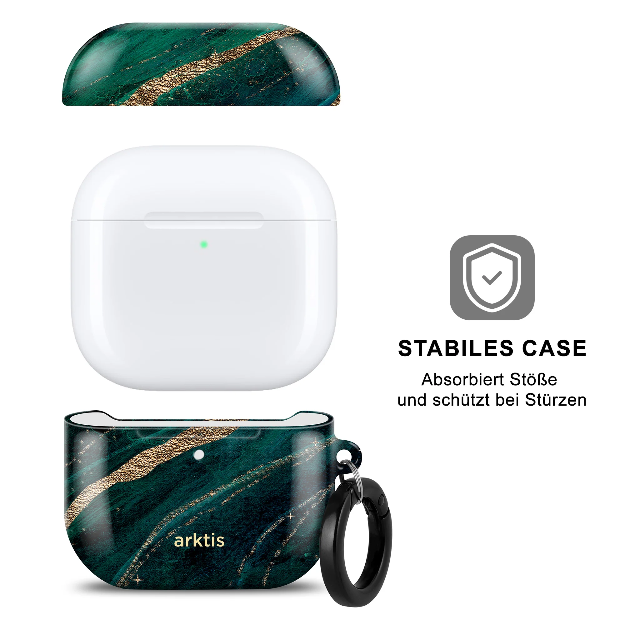 arktis AirPods 4 Hülle - Green Marble - Image 2