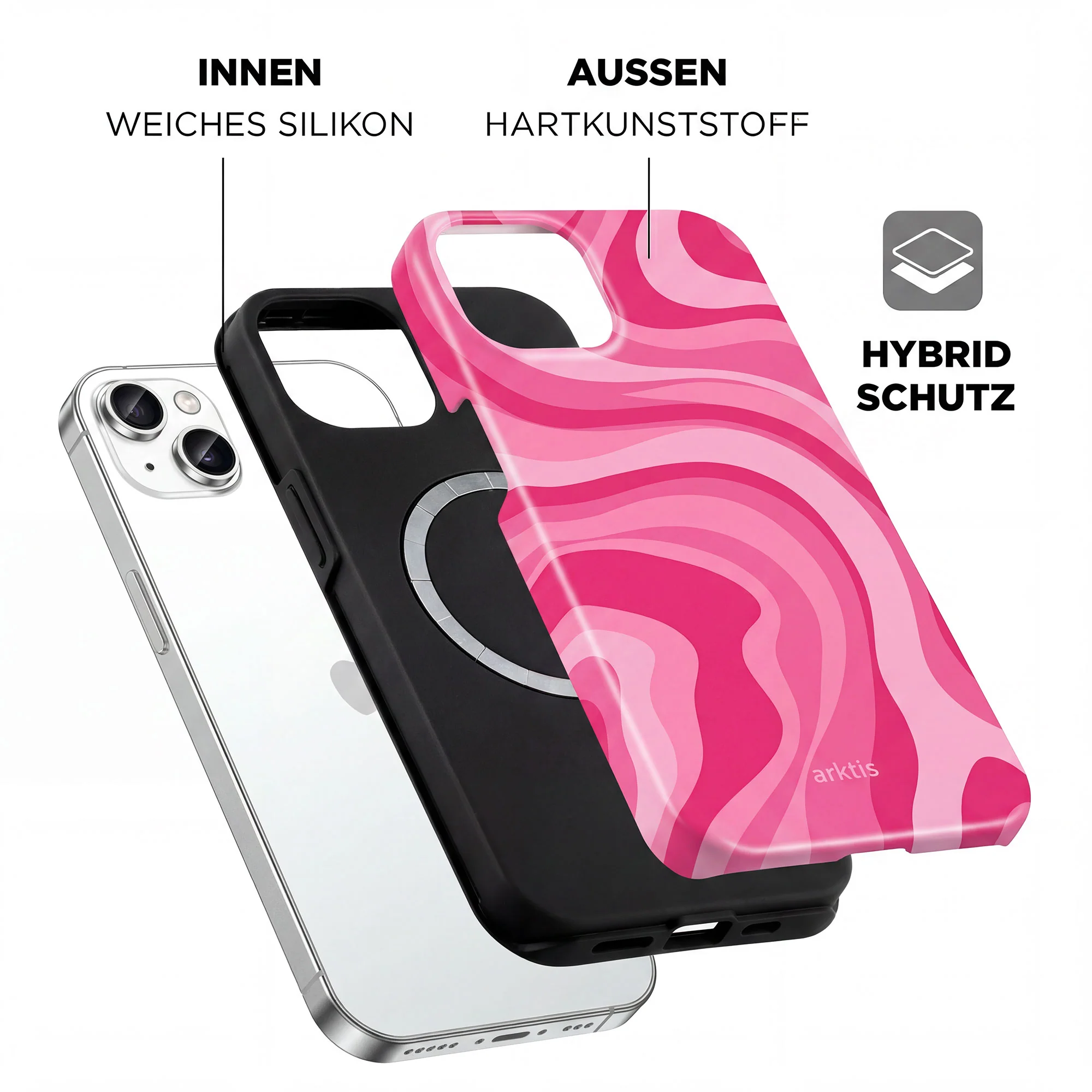 arktis iPhone 14 Hülle - Aura Pink - Image 2