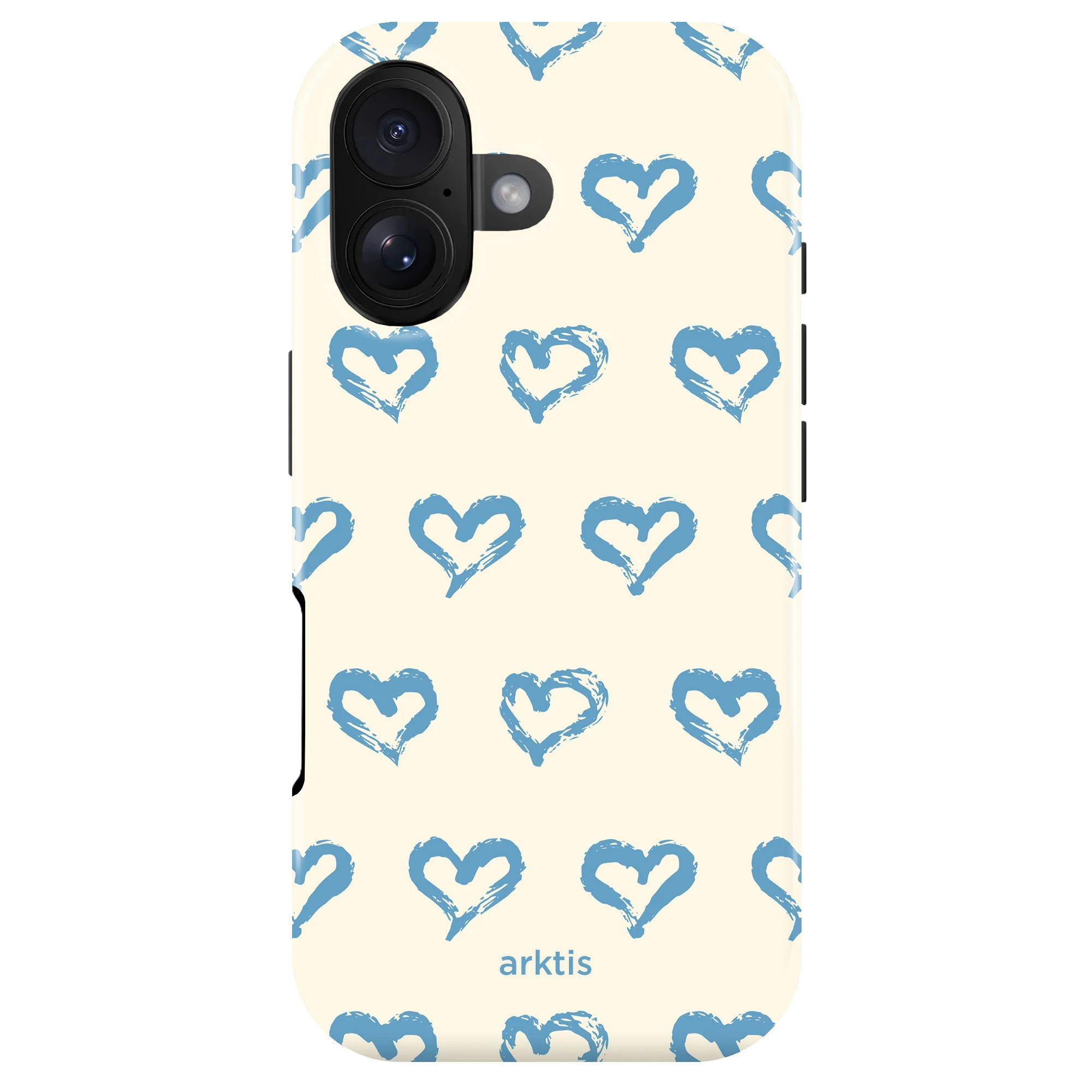 arktis iPhone 16 Hülle - Blue Hearts