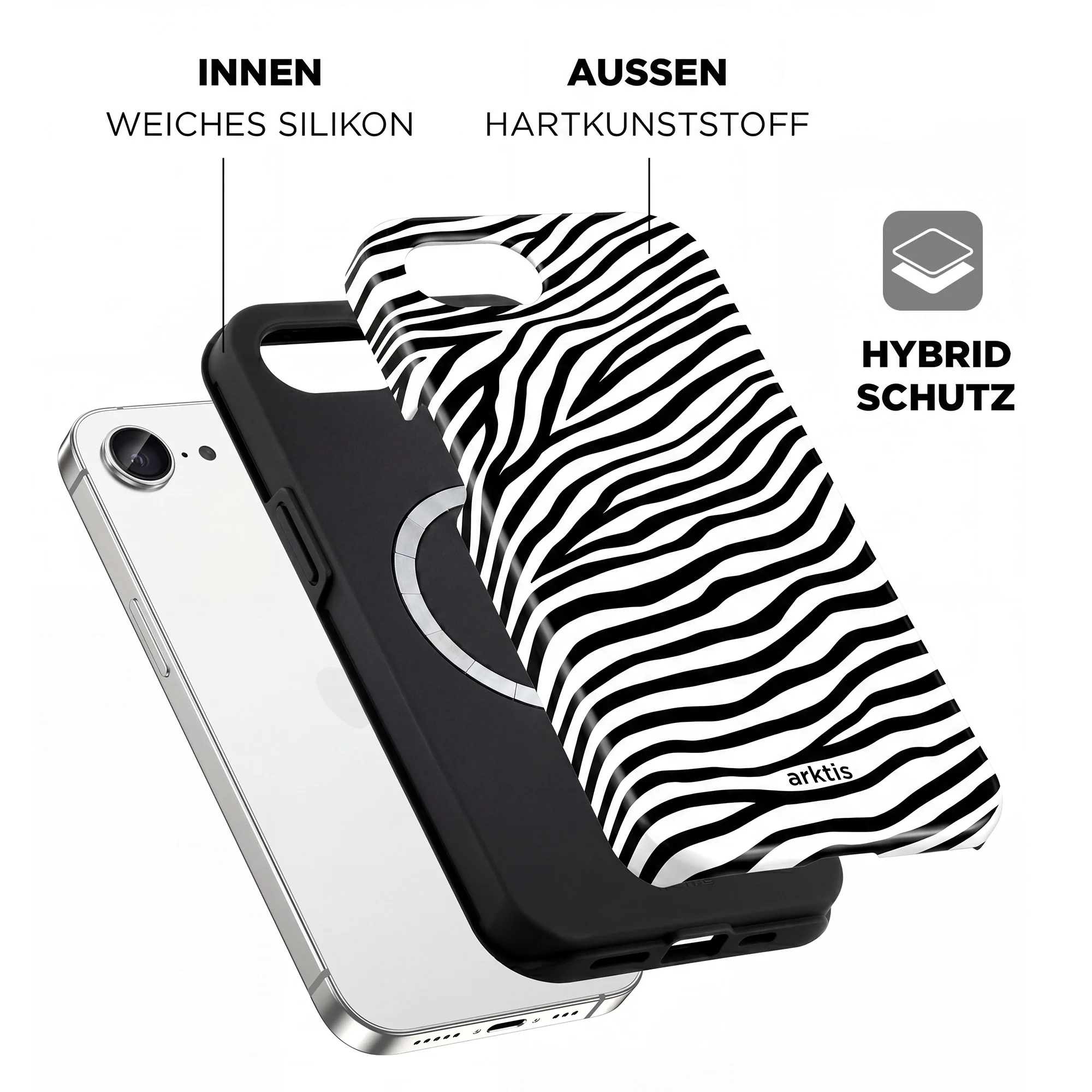 arktis iPhone 16e Hülle - Zebra - Image 2