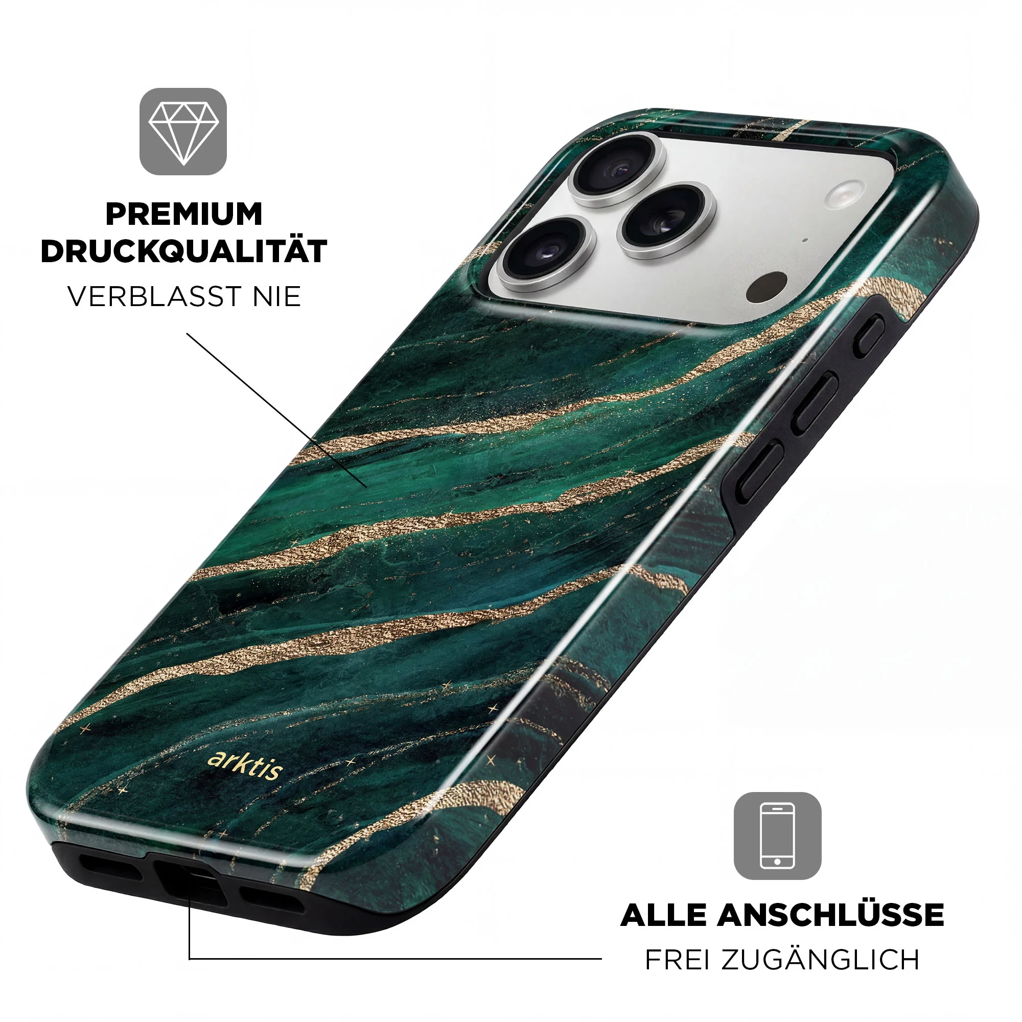 arktis iPhone 14 Hülle - Green Marble - Image 3