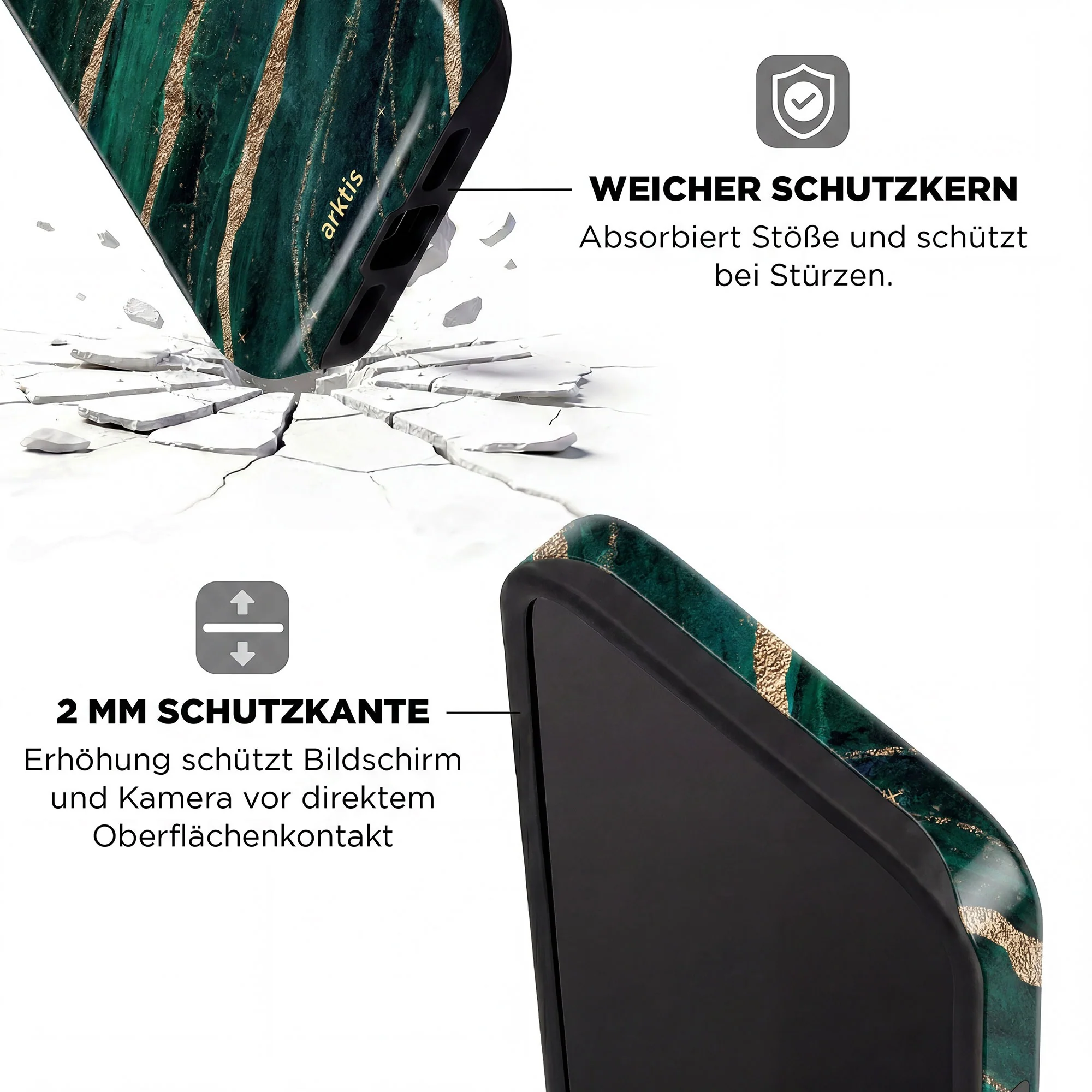 arktis iPhone 14 Hülle - Green Marble - Image 4