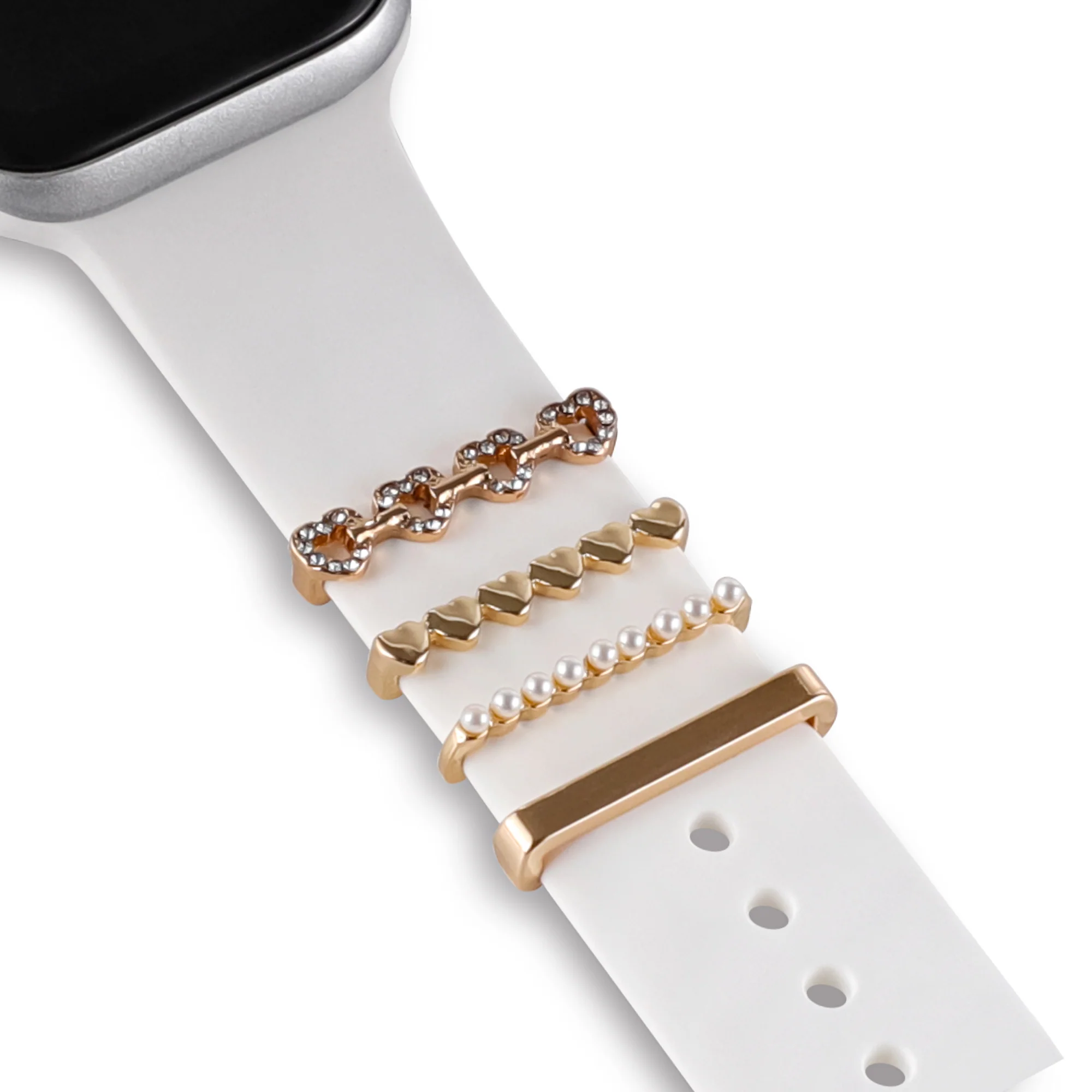 arktisband Apple Watch Charms "Diamond Hearts" - Gold - Image 2