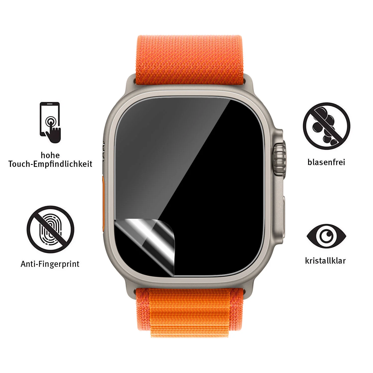 arktis Apple Watch Ultra 49 mm Full Protection Schutzfolie - 6er Set - Image 4