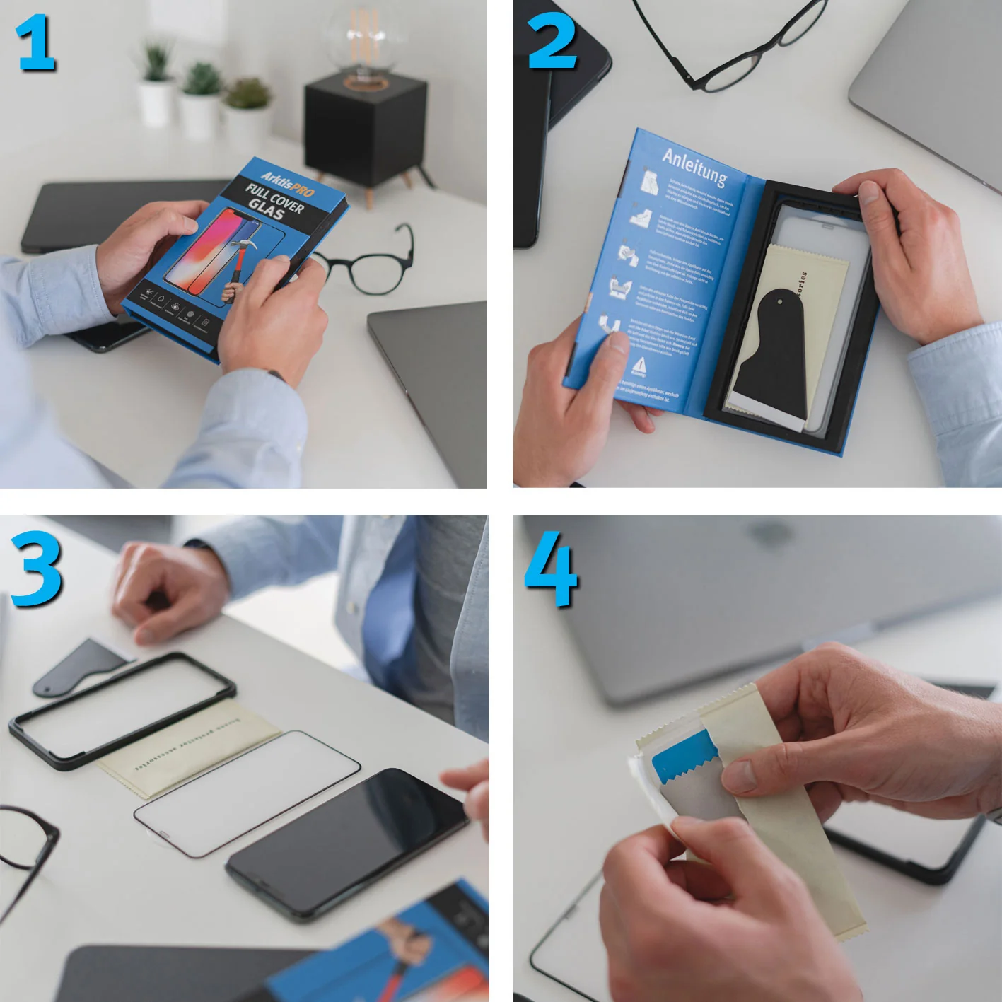 ArktisPRO iPhone 13 FULL COVER Displayschutz GLAS - hüllenfreundlich - 2er Set - Image 7