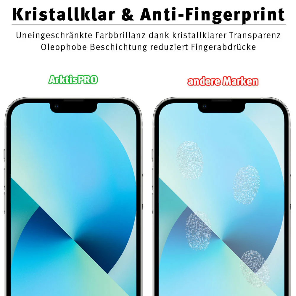 ArktisPRO iPhone 13 mini FULL COVER Displayschutz GLAS - hüllenfreundlich - 2er Set - Image 4