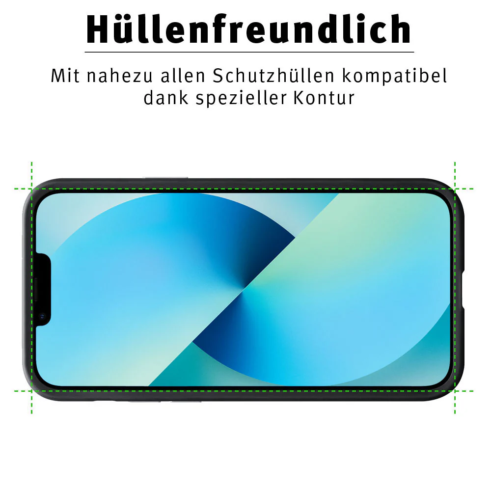 ArktisPRO iPhone 13 mini FULL COVER Displayschutz GLAS - hüllenfreundlich - 2er Set - Image 5
