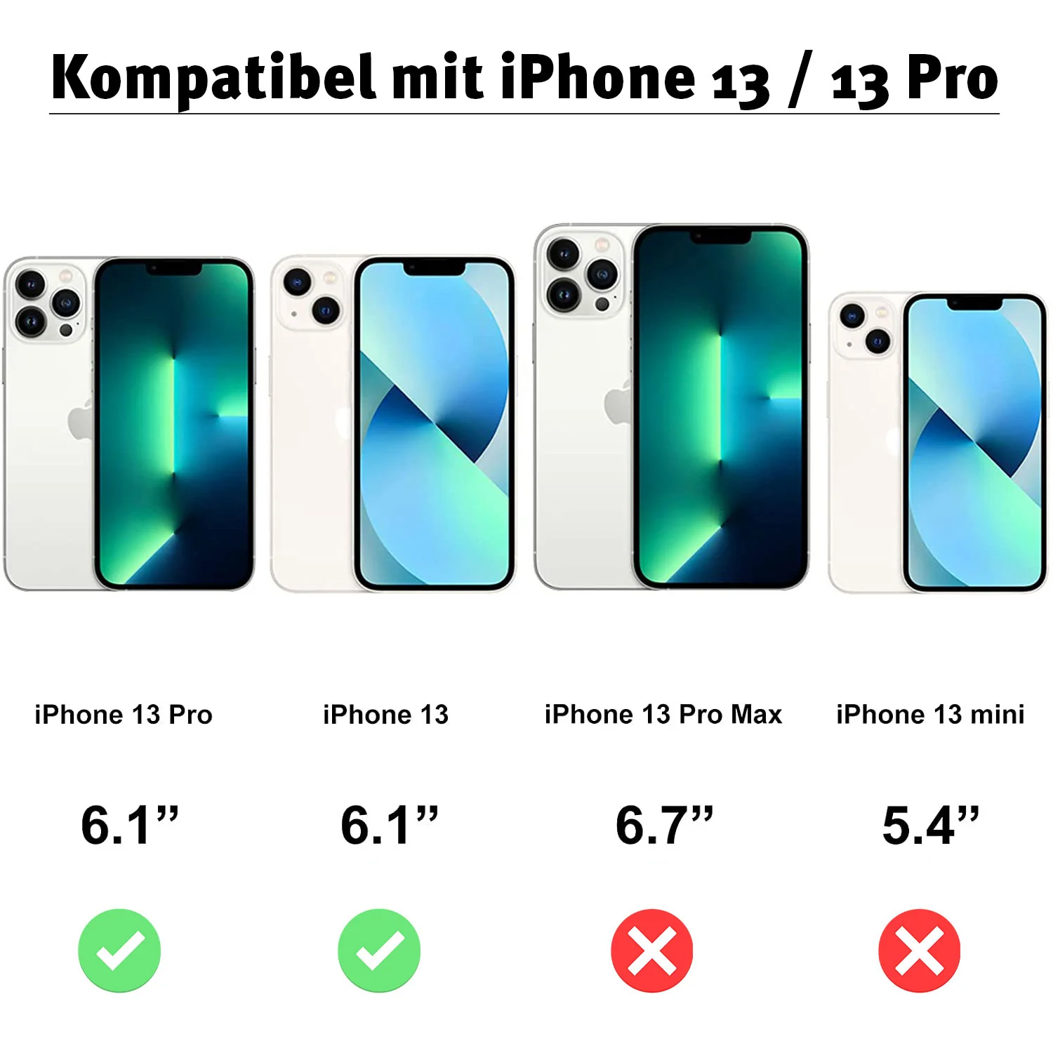 ArktisPRO iPhone 13 Pro FULL COVER Displayschutz GLAS - hüllenfreundlich - 2er Set - Image 6