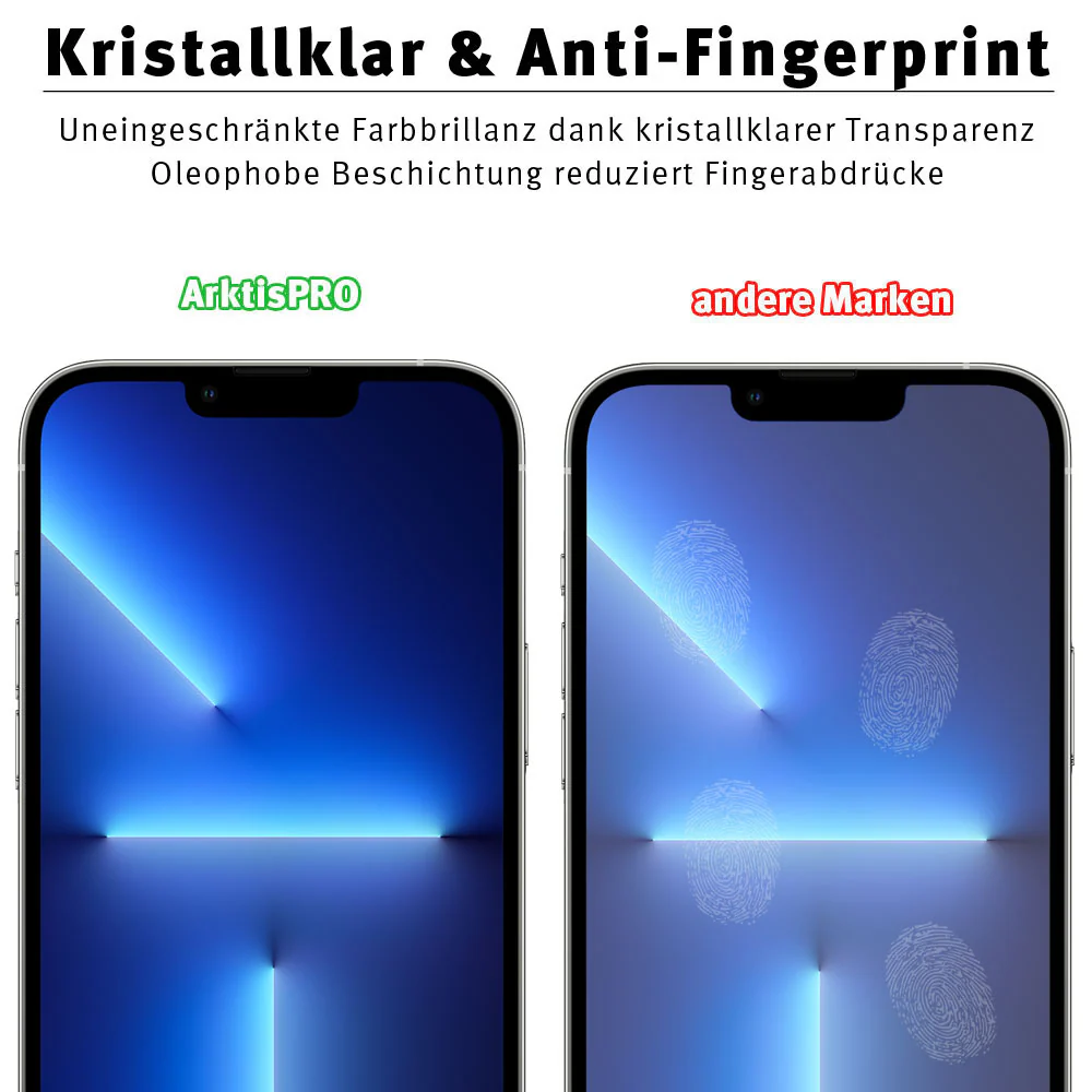 ArktisPRO iPhone 13 Pro FULL COVER Displayschutz GLAS - hüllenfreundlich - 3er Set - Image 4
