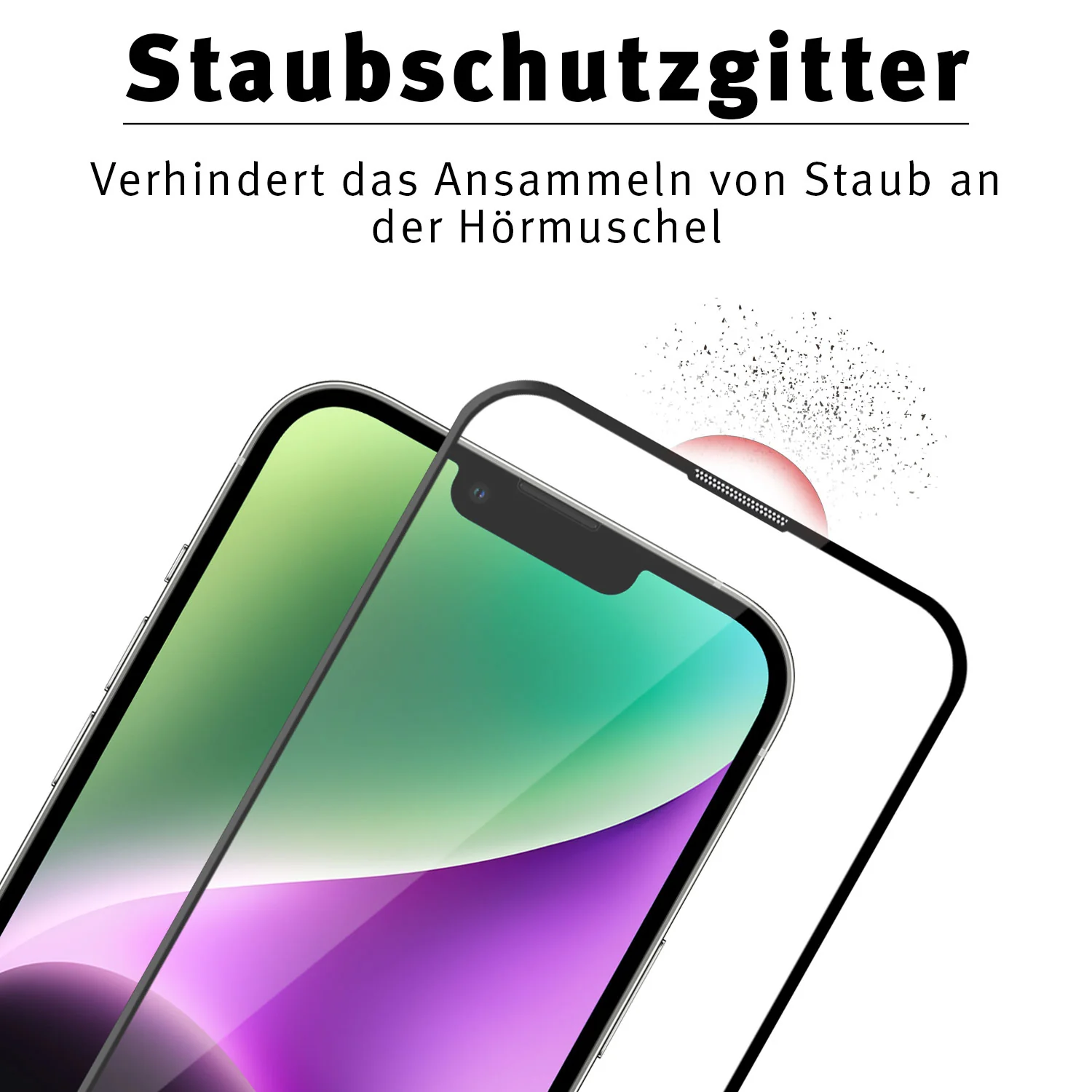 ArktisPRO iPhone 14 FULL COVER Displayschutz GLAS - hüllenfreundlich - 3er Set - Image 4