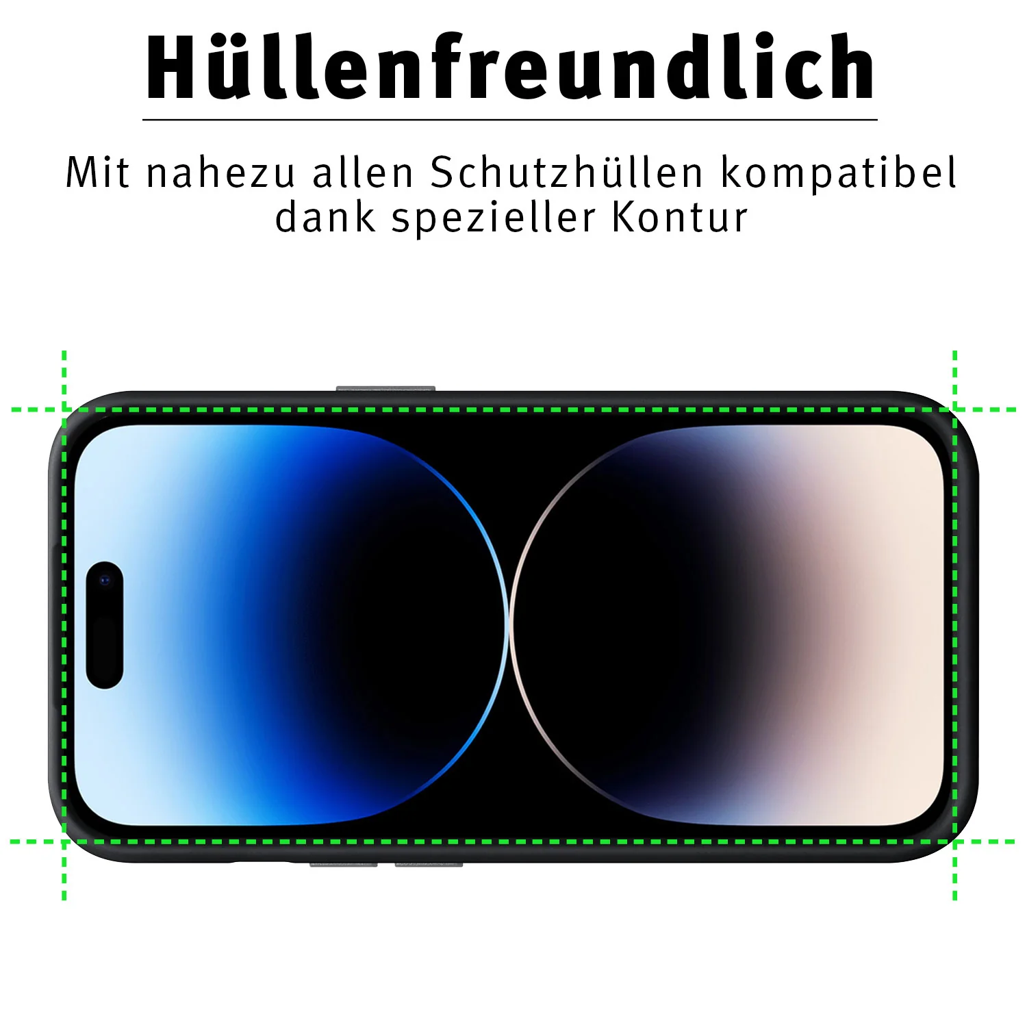 ArktisPRO iPhone 14 Pro Max FULL COVER Displayschutz GLAS - hüllenfreundlich - 3er Set - Image 5