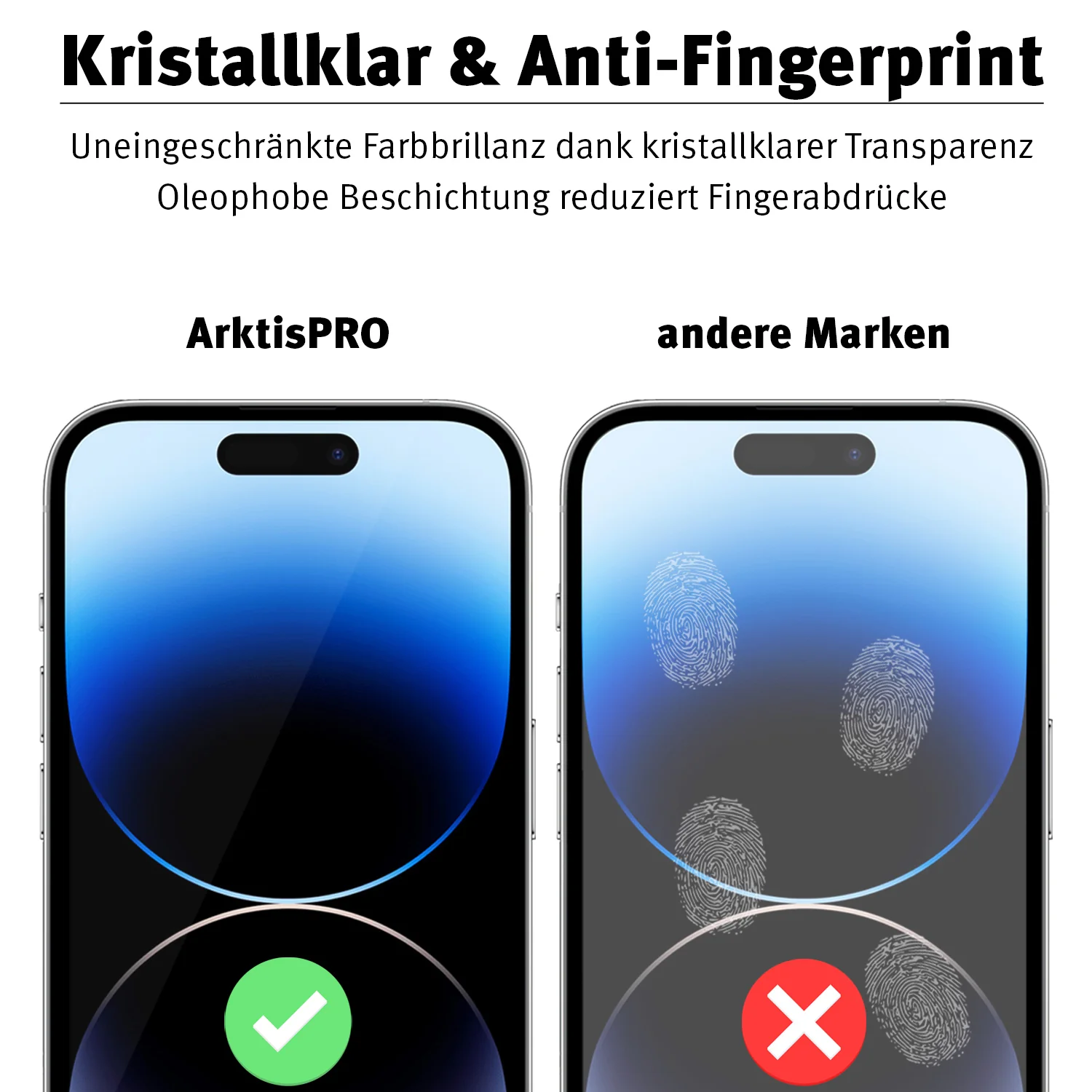 ArktisPRO iPhone 14 Pro Max FULL COVER Displayschutz GLAS - hüllenfreundlich - Image 4