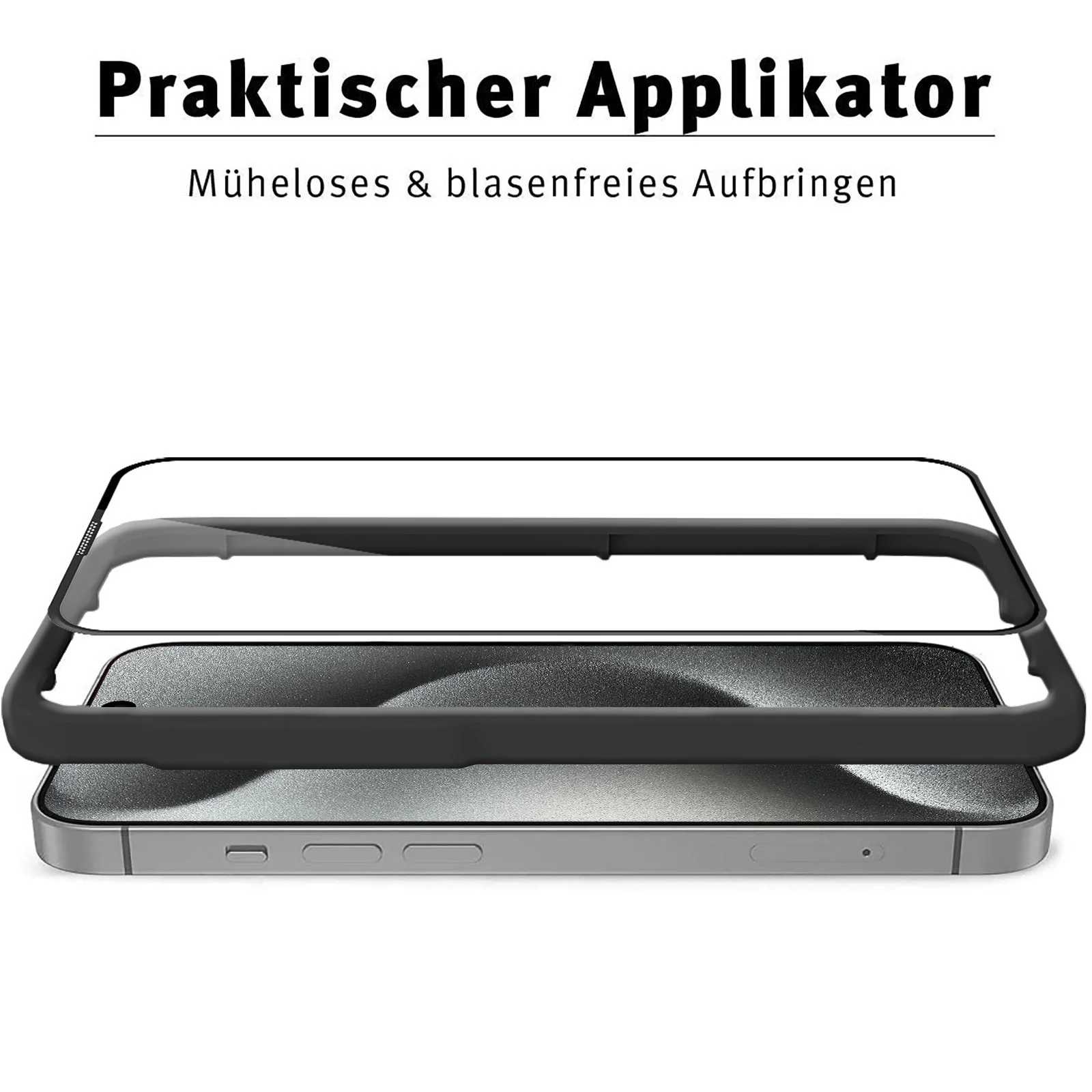 ArktisPRO iPhone 15 Pro Max FULL COVER Displayschutz GLAS - hüllenfreundlich - 2er Set - Image 2