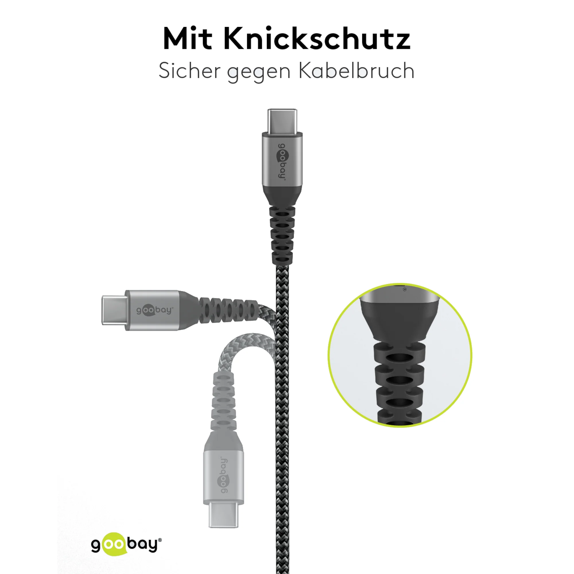 USB-C auf USB-C Kabel Textilkabel mit Metallsteckern - Image 10